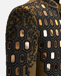 Royal Brown Embroidered Bandhgala Suit