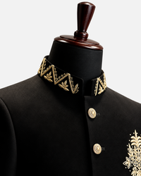 Classic Black & Gold Embroidered Bandhgala Suit