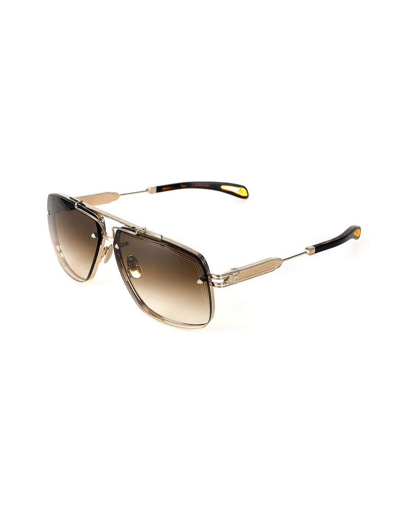 Gold Frame Brown Gradient Aviator Sunglasses