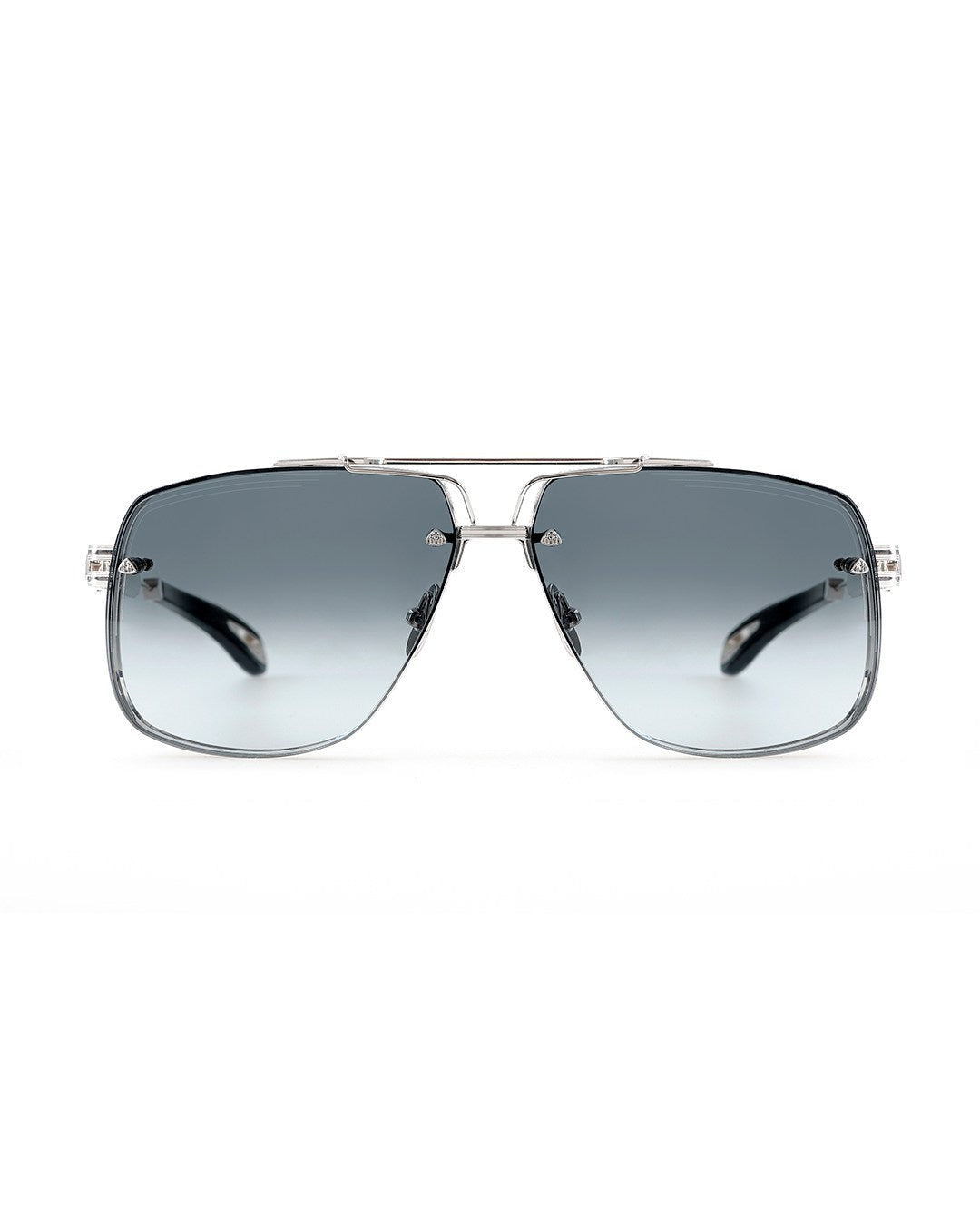 Silver Frame Blue Gradient Aviator Sunglasses