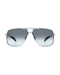 Silver Frame Blue Gradient Aviator Sunglasses