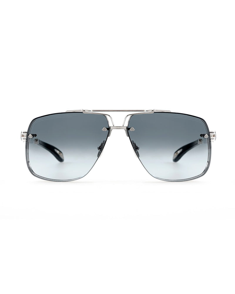 Silver Frame Blue Gradient Aviator Sunglasses