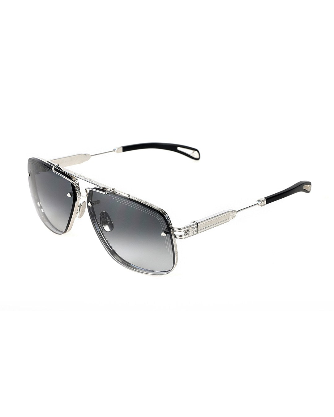 Silver Frame Blue Gradient Aviator Sunglasses