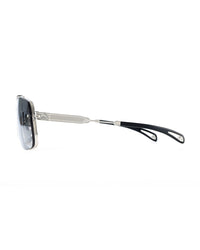 Silver Frame Blue Gradient Aviator Sunglasses