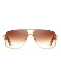 Luxury Amber Gradient Gold Aviator Sunglasses