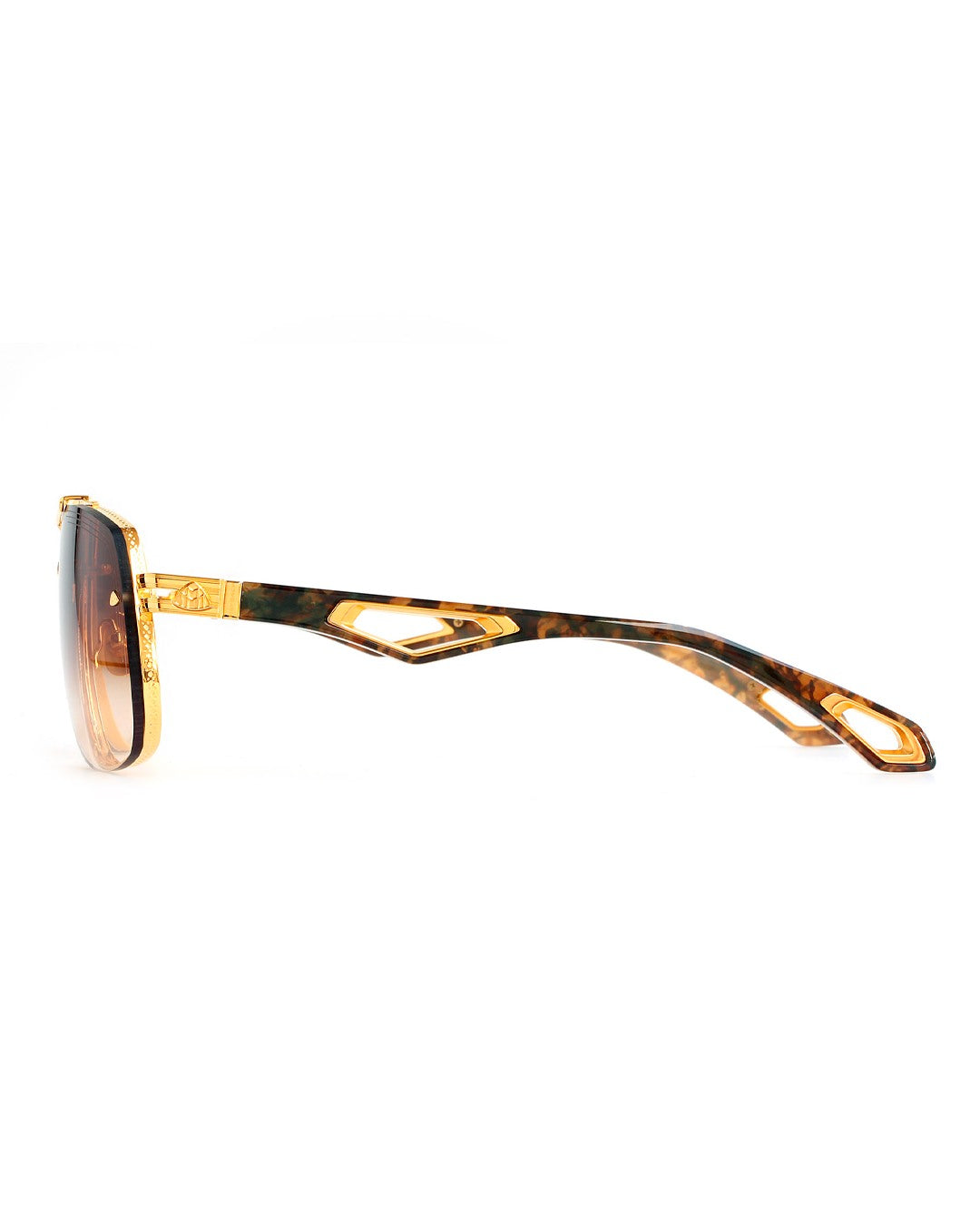 Luxury Amber Gradient Gold Aviator Sunglasses