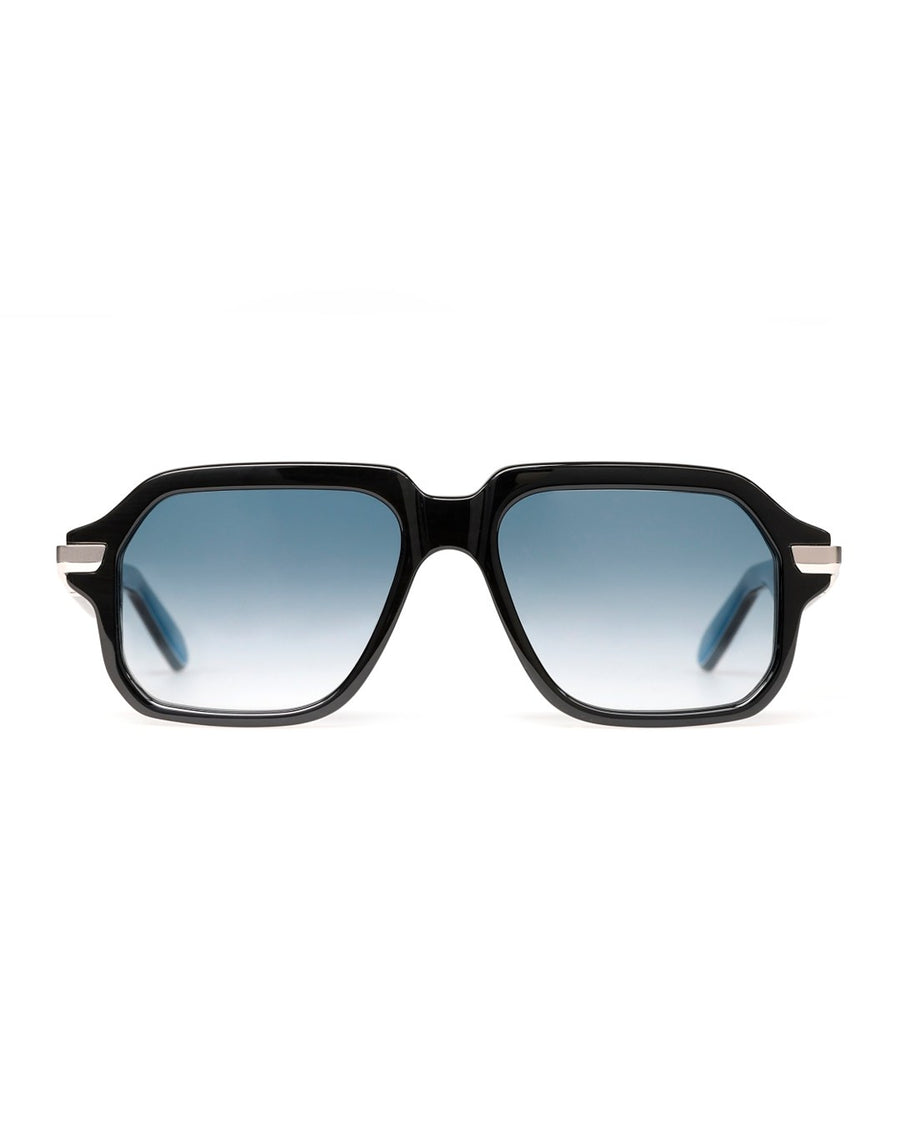 Black Frame Blue Gradient Square Sunglasses - Desire by Bharat Ahuja