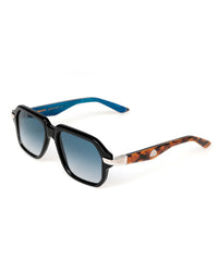 Black Frame Blue Gradient Square Sunglasses
