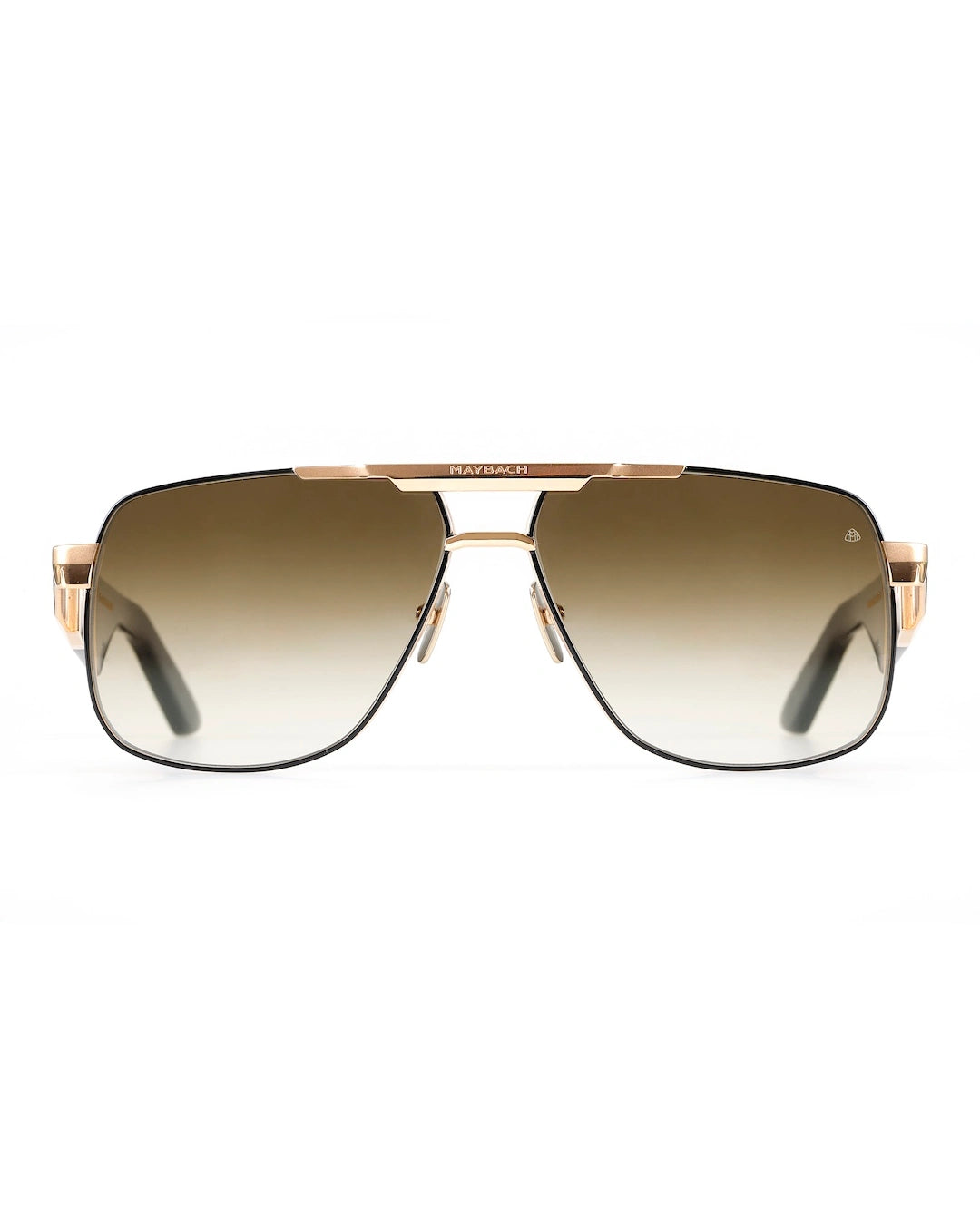 Gold Bridge Brown Gradient Square Sunglasses