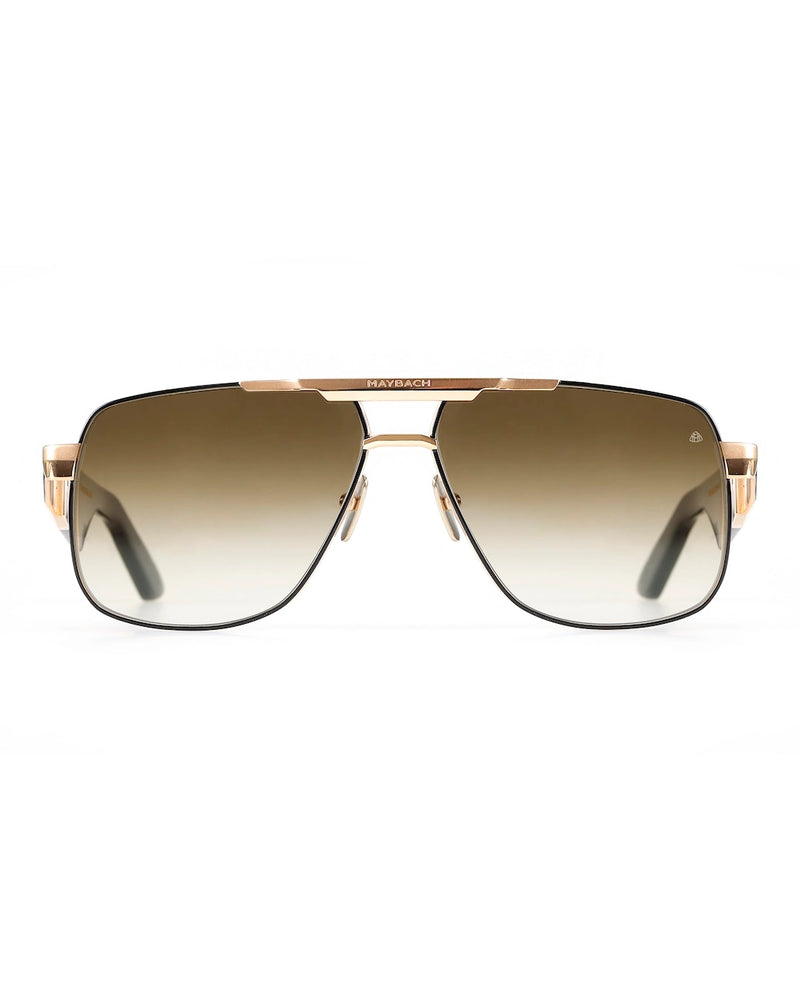Gold Bridge Brown Gradient Square Sunglasses