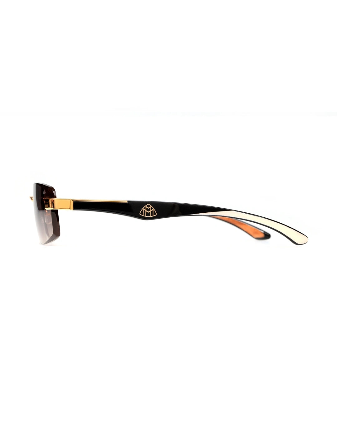 Rimless Brown Gradient Rectangle Sunglasses