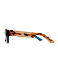 Bold Black Frame Blue Gradient Rectangle Sunglasses