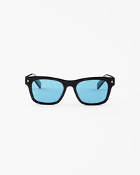 Black Frame Aqua Blue Lens Square Sunglasses
