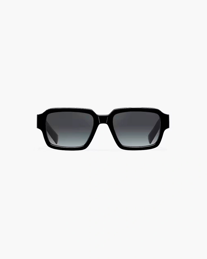 Black Geometric Frame Smoke Gradient Sunglasses