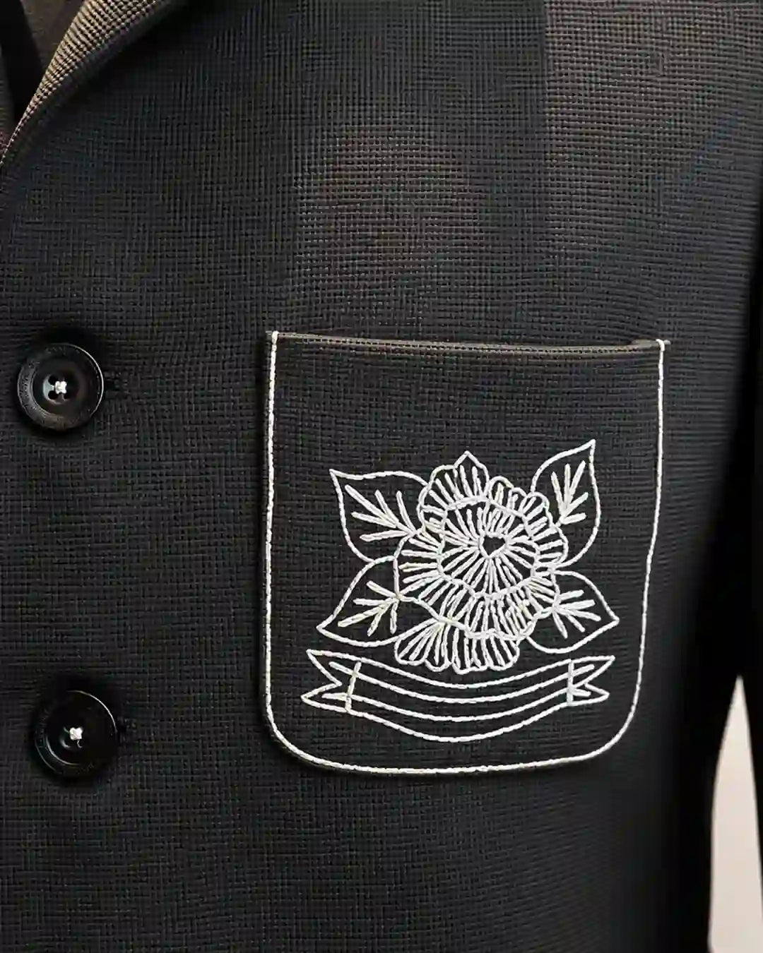 Black Embroidered Designer Blazer