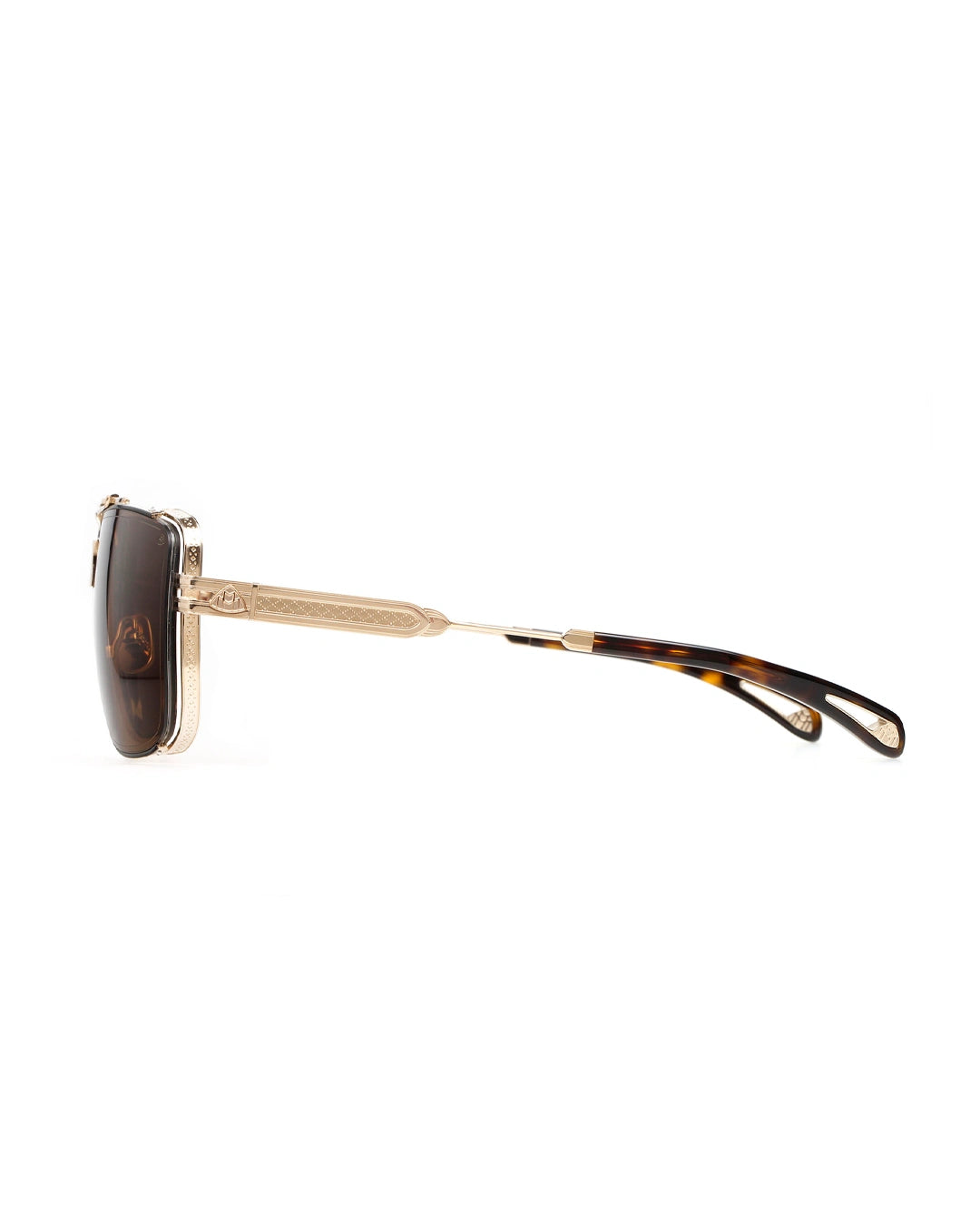 Gold Double Bridge Brown Lens Aviator Sunglasses