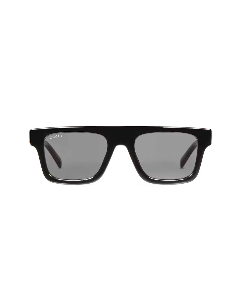 Bold Black Square Frame Smoke Lens Sunglasses