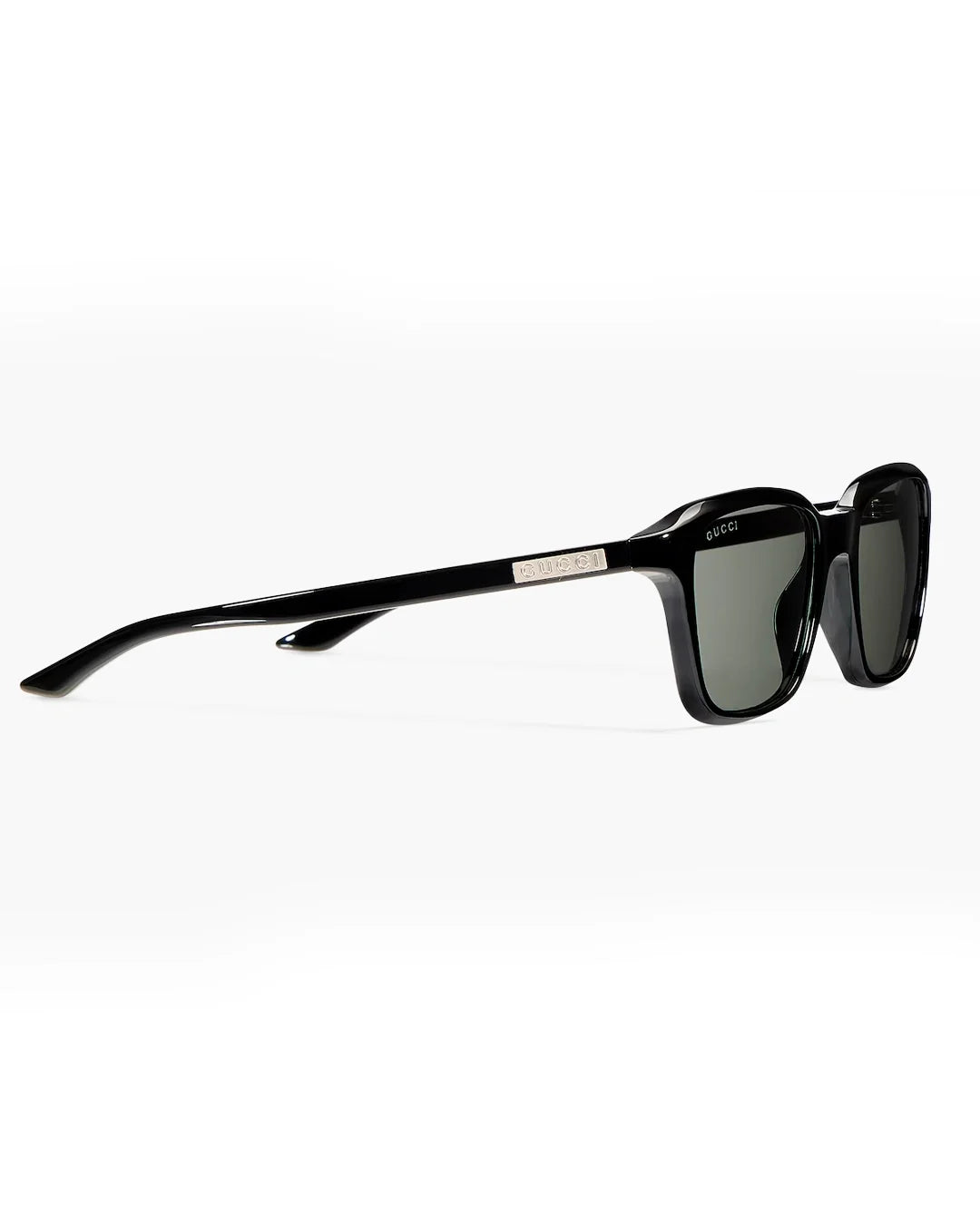 Classic black square frame sunglasses with grey lenses, view 2 - Desire by Bharat Ahuja