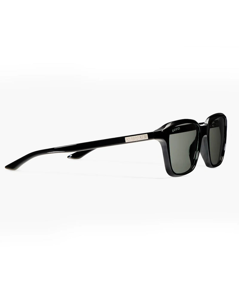 Classic Black Square Frame Grey Lens Sunglasses