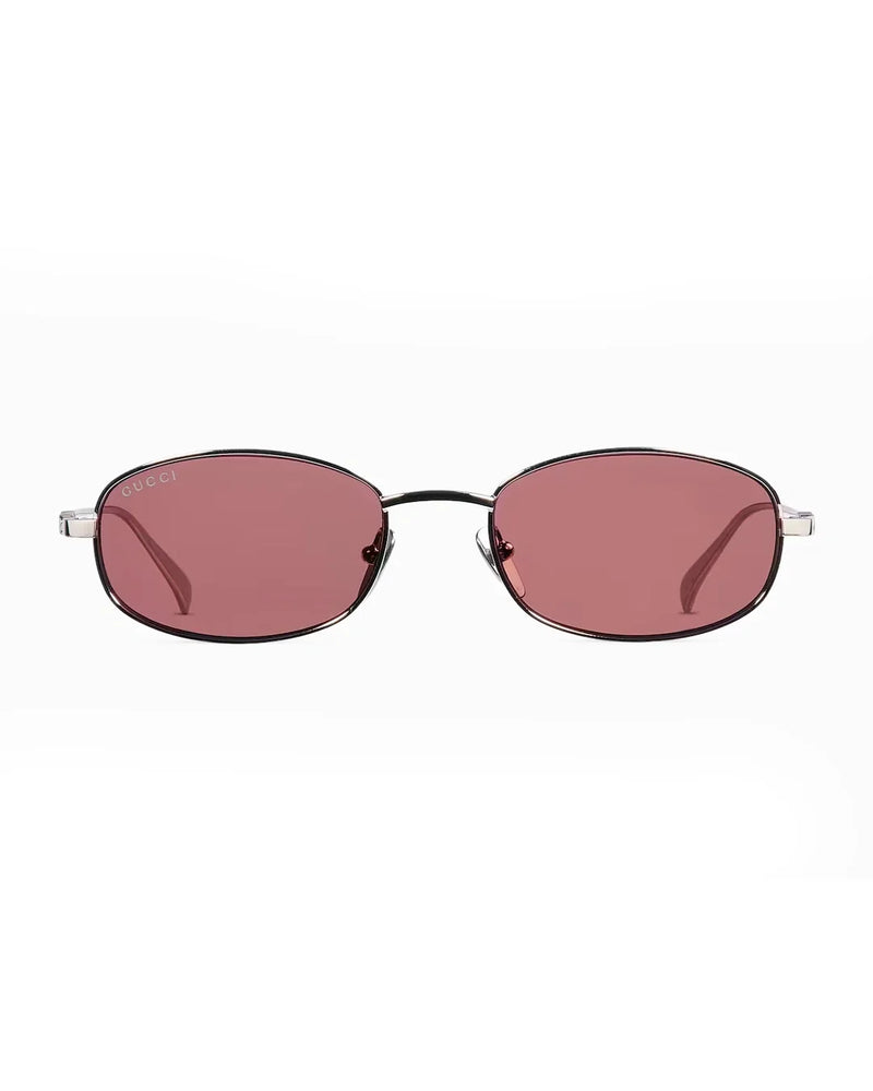 Rose Tint Slim Metal Frame Sunglasses
