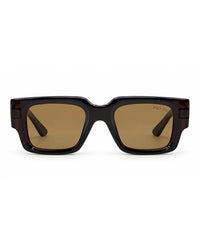 Bold tortoise frame sunglasses with brown lenses for men - Desire by Bharat Ahuja