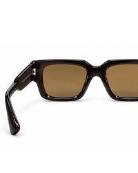 Bold tortoise frame sunglasses with brown lenses, view 3 - Desire by Bharat Ahuja