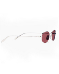Rose Tint Slim Metal Frame Sunglasses