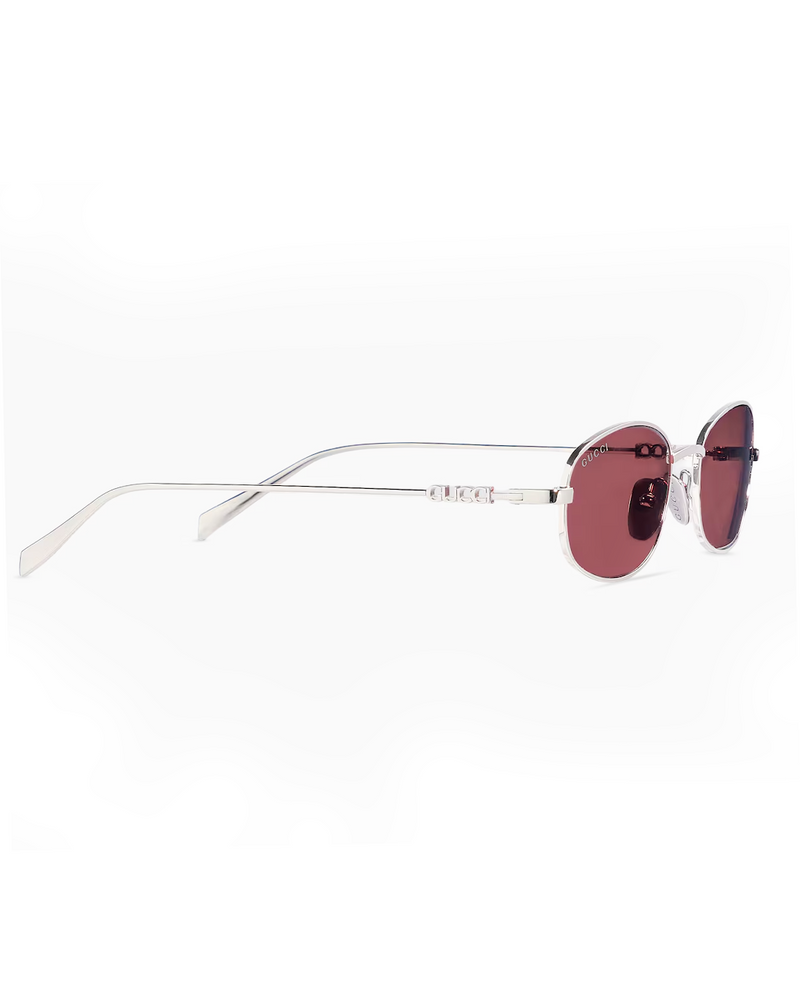 Rose Tint Slim Metal Frame Sunglasses