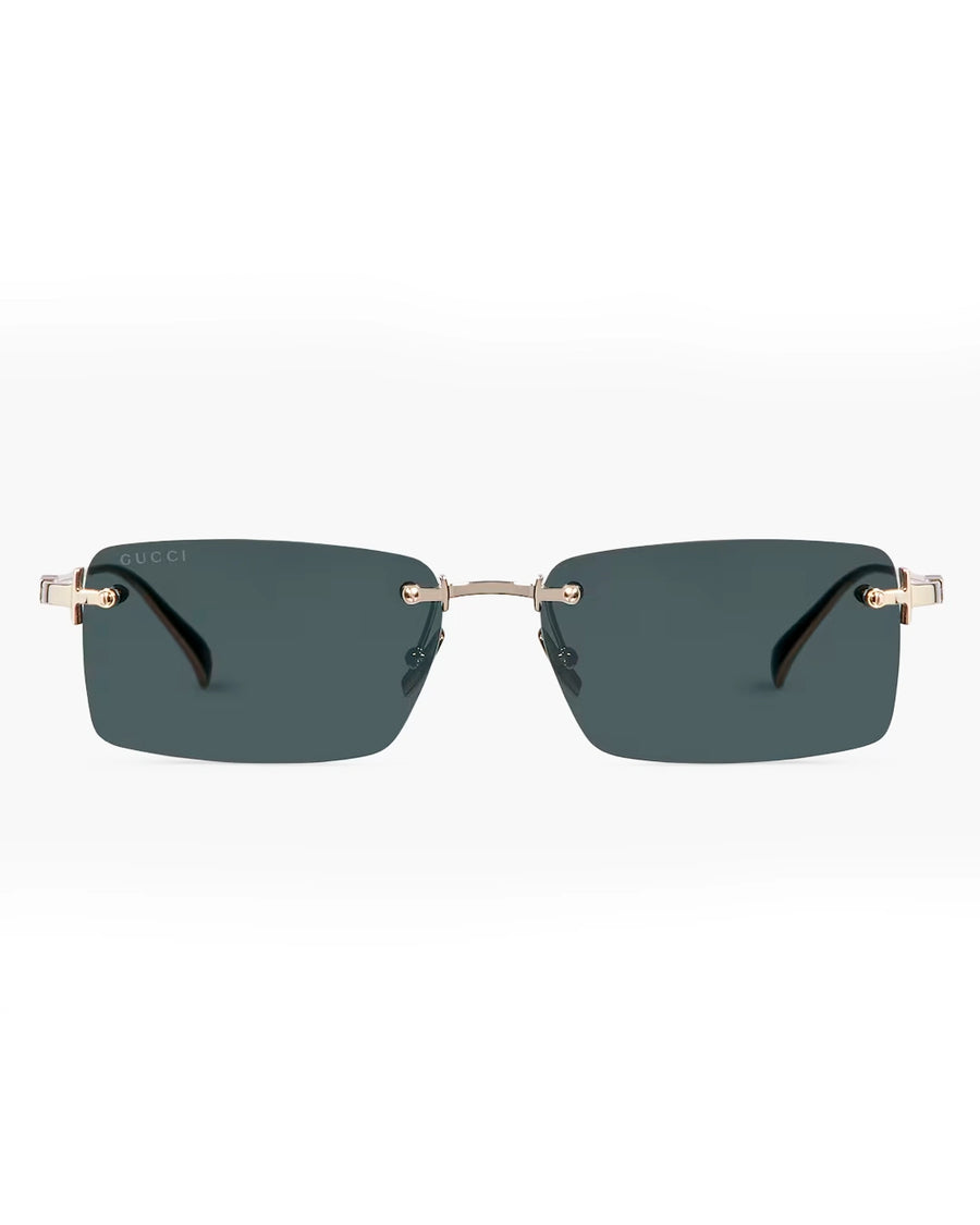 Rimless Smoke Grey Rectangular Sunglasses - Desire by Bharat Ahuja