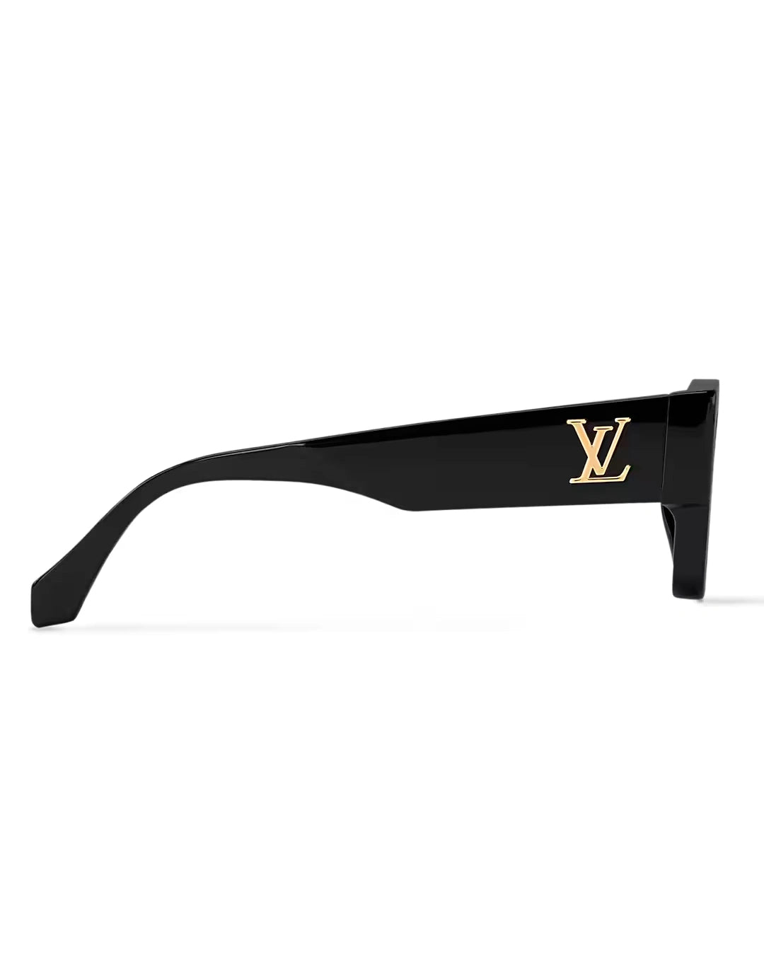 Bold Black Square Frame Blue Lens Sunglasses