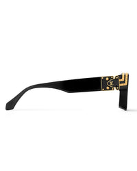 Luxury Black Square Sunglasses with Gold Detail