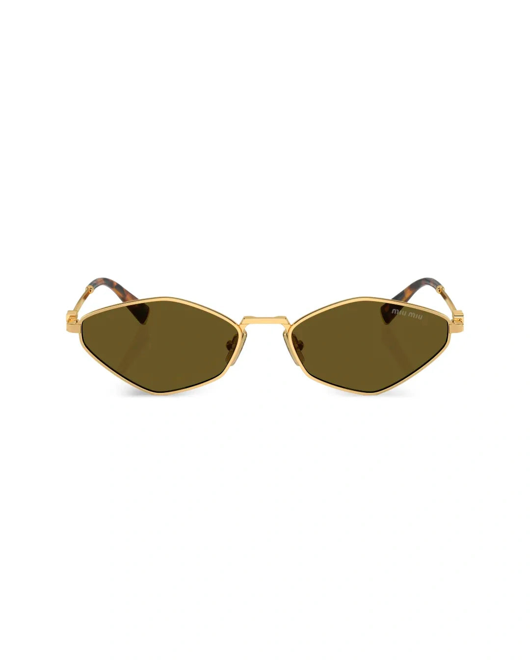 Gold Geometric Sunglasses with Brown Lenses