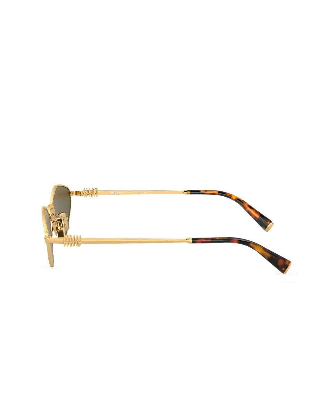 Gold Geometric Sunglasses with Brown Lenses