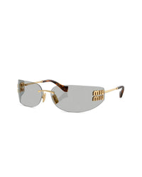 Rimless Shield Sunglasses with Gold Detail