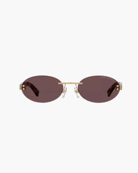 Rimless Oval Sunglasses – Rose Gold & Tortoiseshell