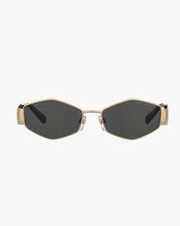Geometric Gold-Tone Sunglasses – Smoke Lens