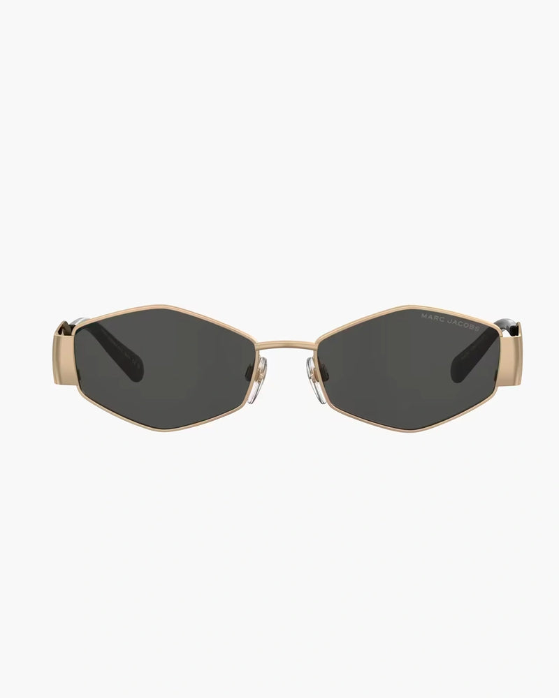 Geometric Gold-Tone Sunglasses – Smoke Lens