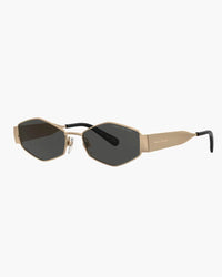 Geometric Gold-Tone Sunglasses – Smoke Lens