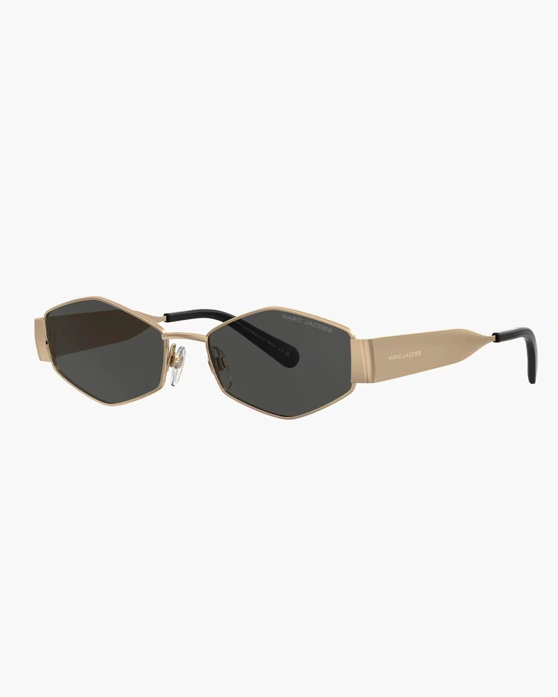 Geometric Gold-Tone Sunglasses – Smoke Lens