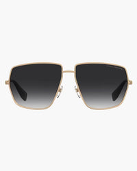 Oversized Square Sunglasses – Gold & Gradient Smoke