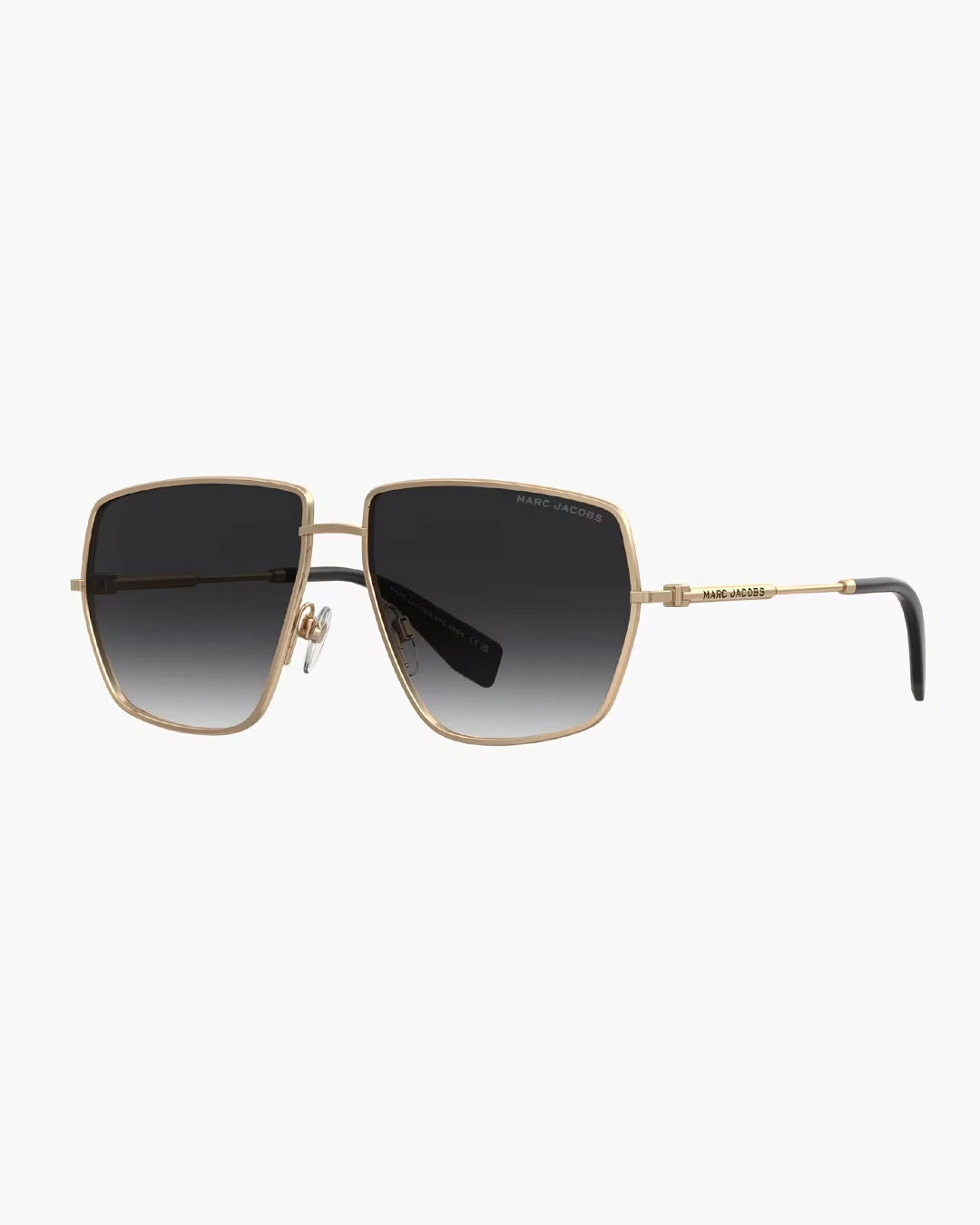 Oversized Square Sunglasses – Gold & Gradient Smoke