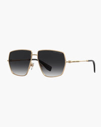Oversized Square Sunglasses – Gold & Gradient Smoke