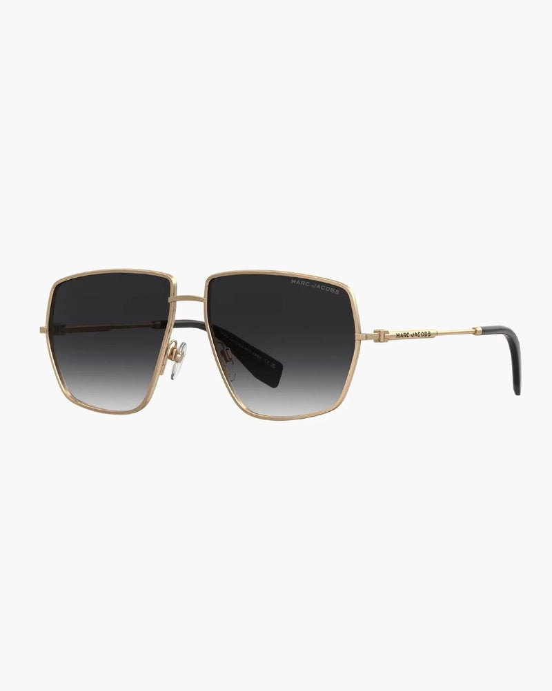 Oversized Square Sunglasses – Gold & Gradient Smoke