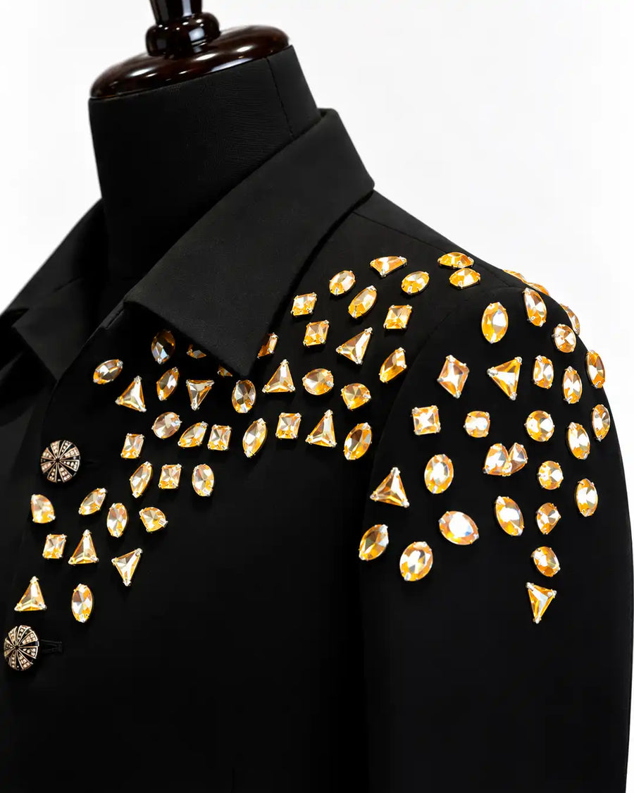 Black Embellished Designer Blazer - Desire by Bharat Ahuja