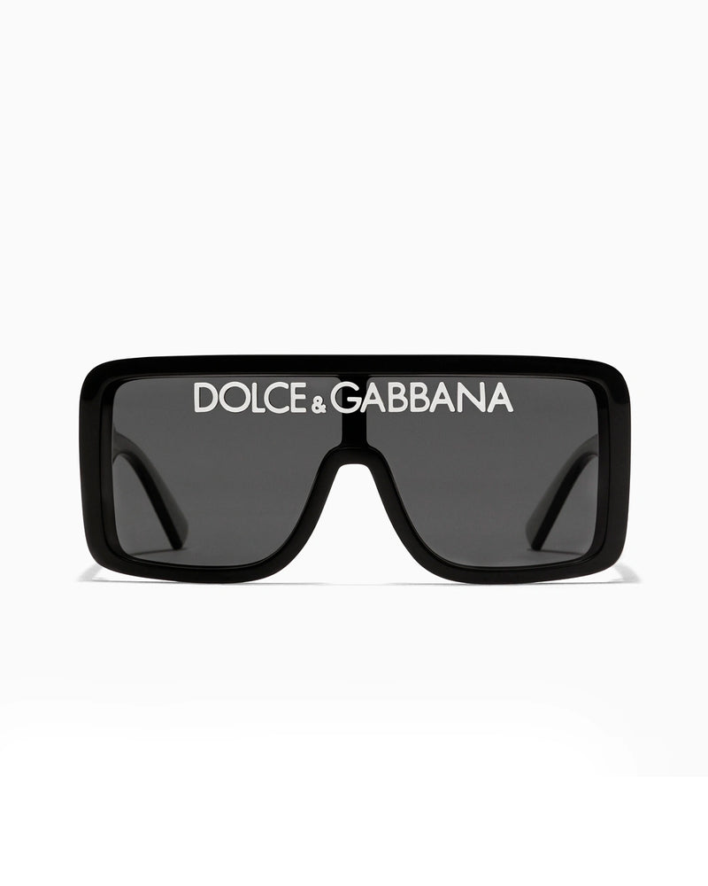 Logo Shield Sunglasses – Black & Smoke