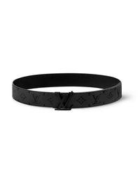 LV Monogram Logo Buckle Belt – All Black