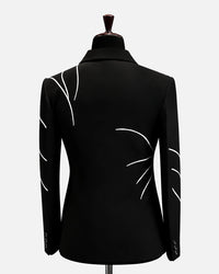 Black Artistic Embroidered Blazer