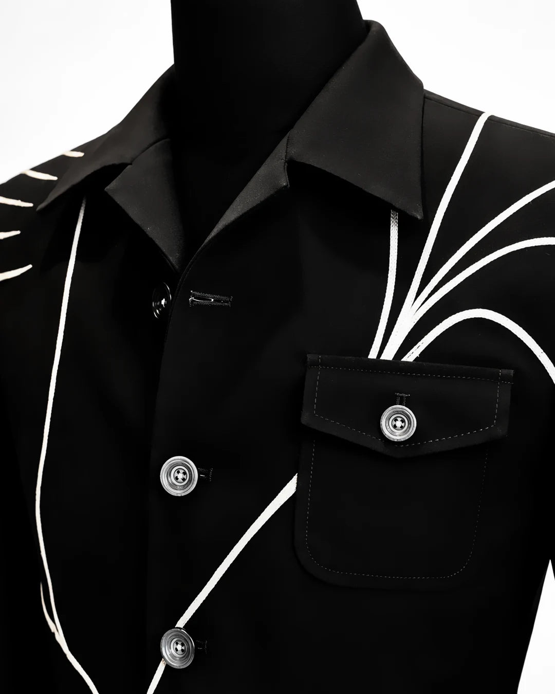 Black Artistic Embroidered Blazer