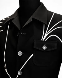 Black Artistic Embroidered Blazer