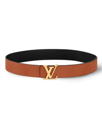 Reversible black and brown leather belt with gold buckle - Desire by Bharat Ahuja